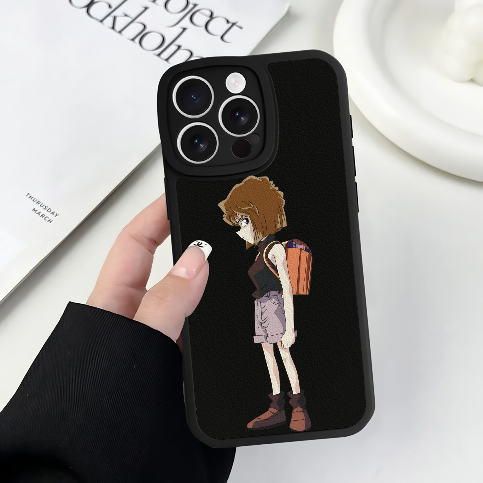 （画像用） 名探偵コナン 灰原 哀 はいばら あい Detective Conan Anita Hailey、Vi Graythorn Haibara Ai 【iPhone 16シリーズ対応】シリコンスマホケース（レザー調） 材質：シリコン